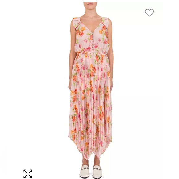 The Kooples Pleated Floral-Print Maxi Dress size 2 Bridal Shower Wedding Fairy - Picture 1 of 16